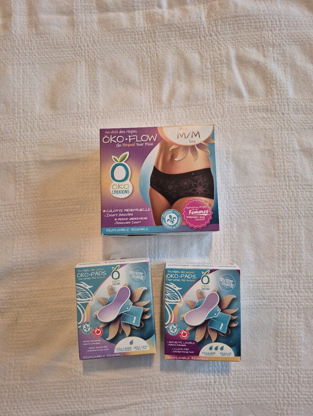 OKO Flow women's Medium panty period panty & 2 liners washable all NEW